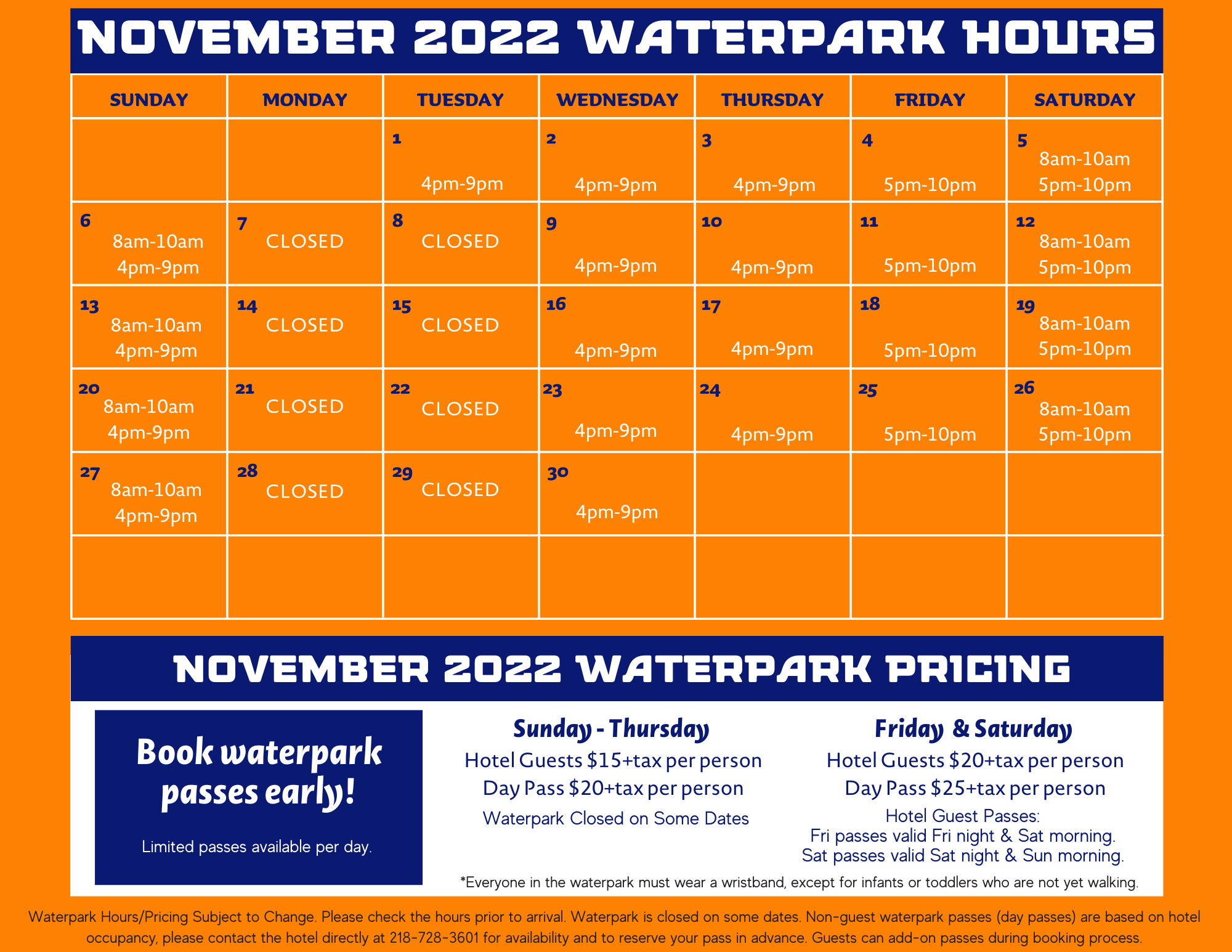 Waterpark Hours