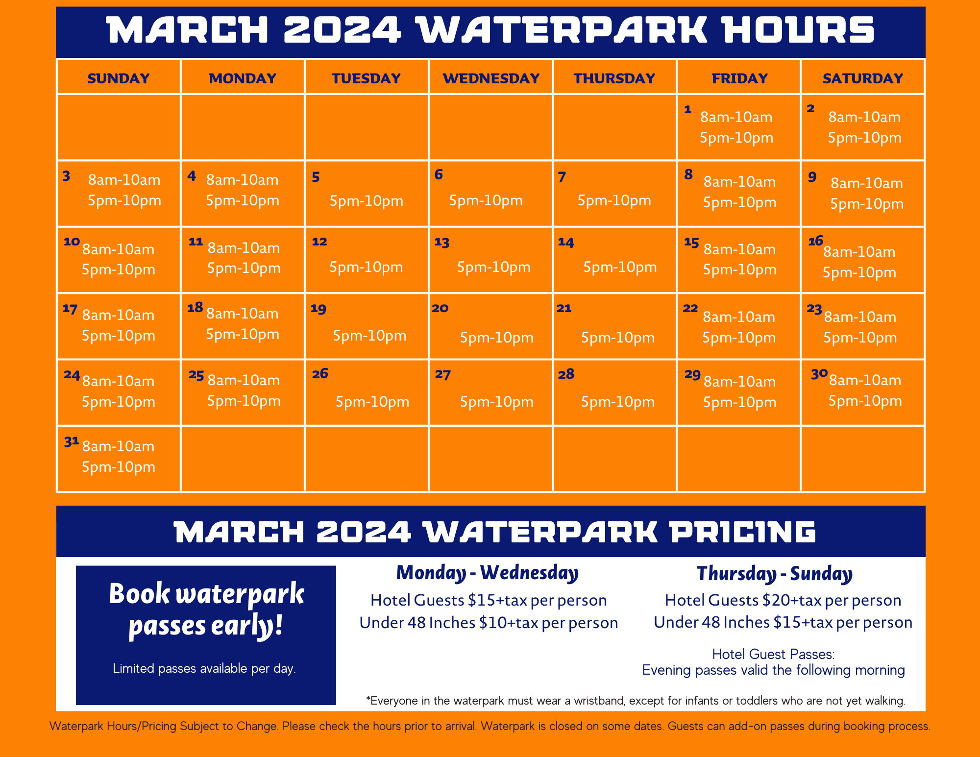 Waterpark Hours